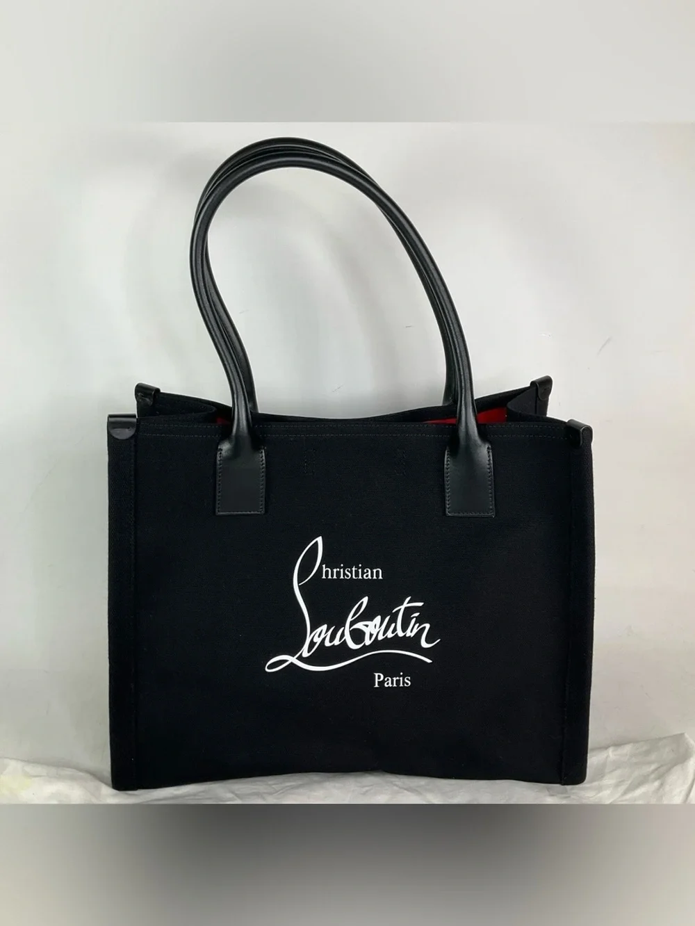 Christian Louboutin Nastroloubi Large Canvas Tote Bag Black with Dustbag